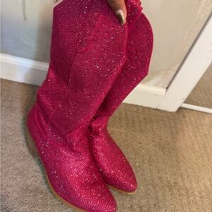 Pink Rhinestone Women's Boots